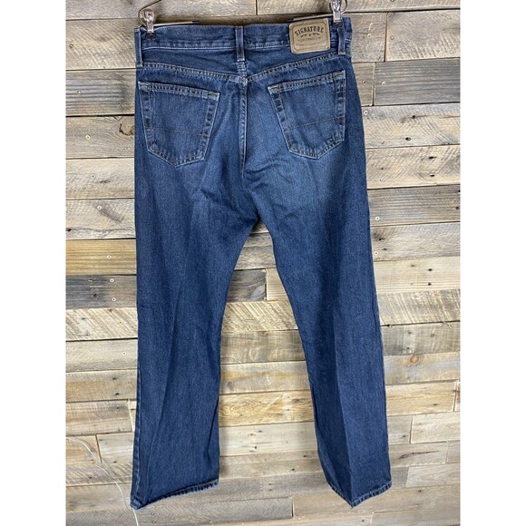 Levi's Signature Bootcut Jeans Men's 34x34 Dark Blue Denim Cotton - Picture 6 of 13